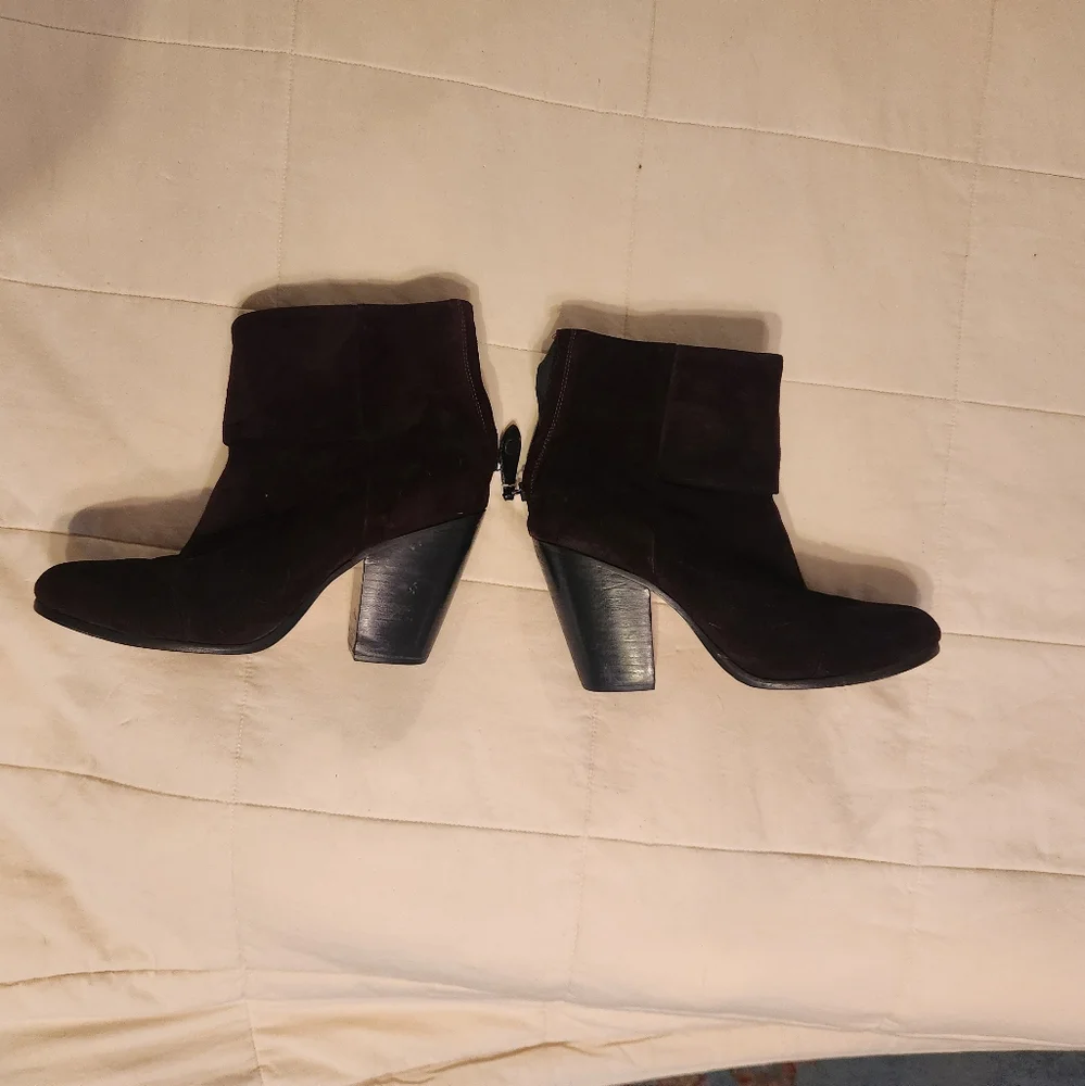 Rag & Bone Boots Newbury Classic Suede Burgundy, Reddish Brown Sz 39.5 / 9.5 EUC